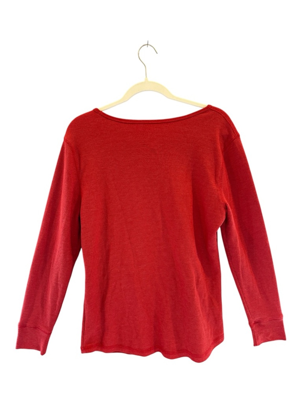Disney Store Red Waffle Knit "LOVE" Mickey Mouse Long Sleeve Shirt XL - Picture 3 of 10